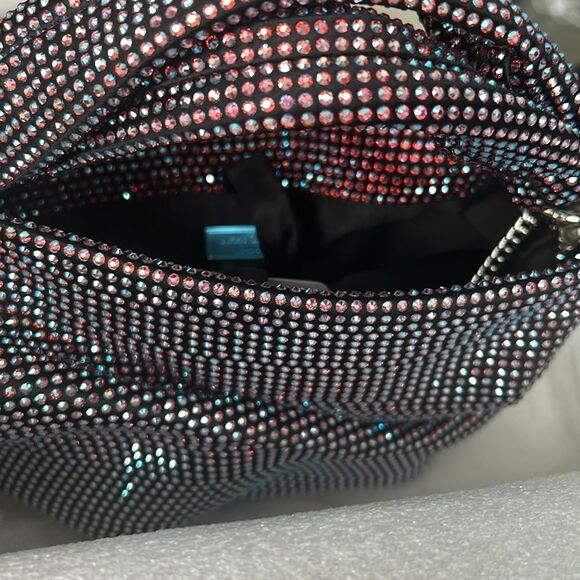 Jimmy Choo Bonny All Over Crystal Mini Top Handle Bag Hot Pink NWT - Picture 7 of 13